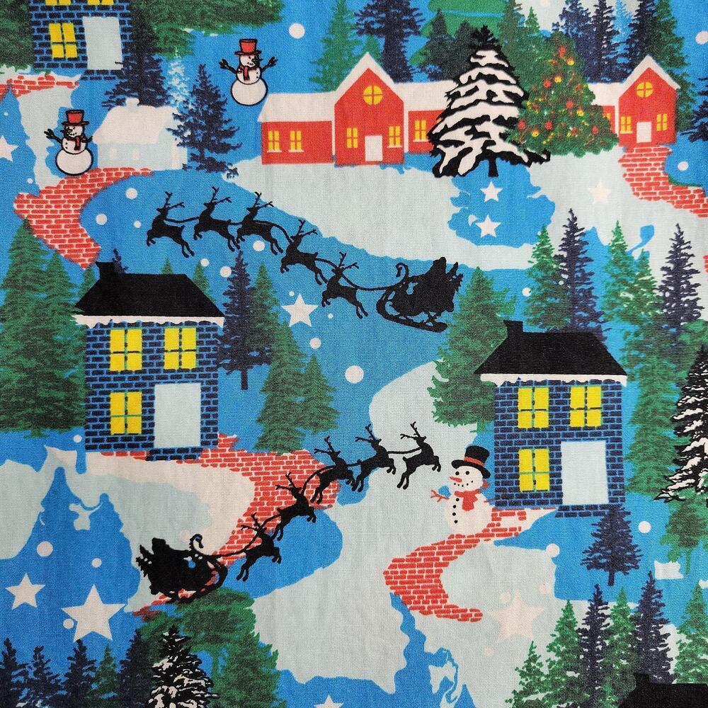 NWT DENIM & FLOWER Ricky Singh Christmas Shirt Men L Santa Snowmen Button Up - Picture 3 of 8
